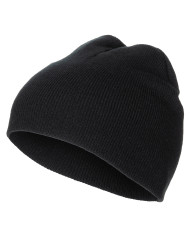 Knitted Hat, "Beanie", black, fine knit, short