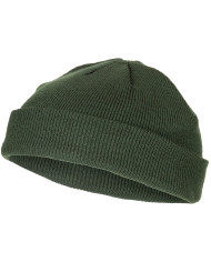 Watch Hat, Acrylic, OD green, fine knit, extra short