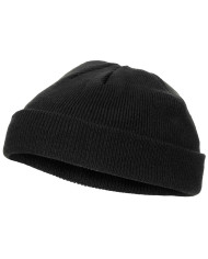 Watch Hat, Acrylic, black, fine knit, extra short