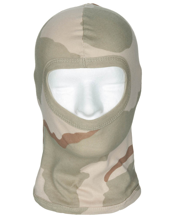 Balaclava, 1 hole, thin, 3-colour desert, 100 % Cotton