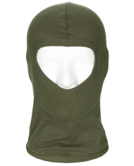 Balaclava, 1 hole, thin,  OD green, 100 % Cotton
