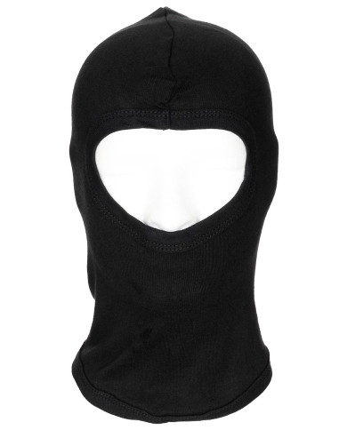 Balaclava, 1 hole, thin, black, 100 % Cotton