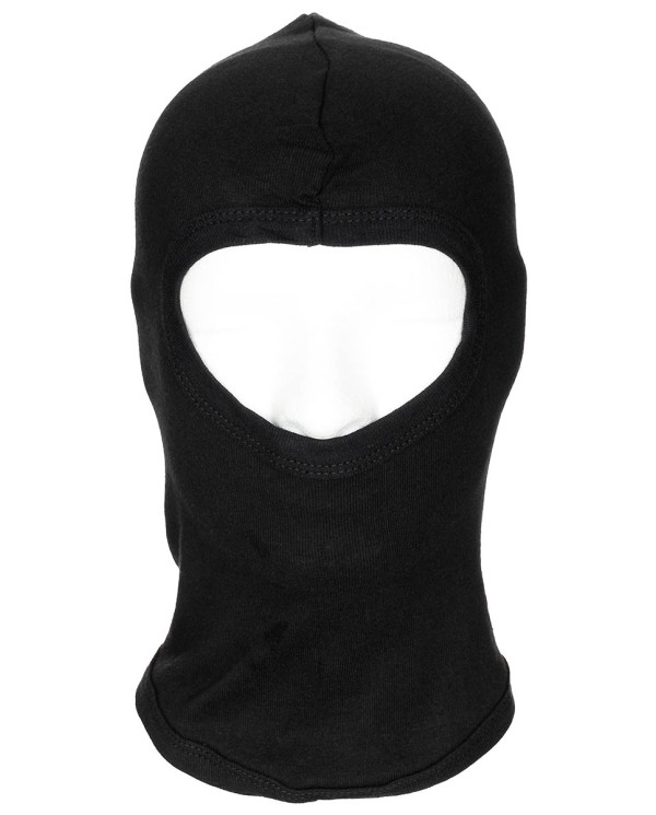 Balaclava, 1 hole, thin, black, 100 % Cotton