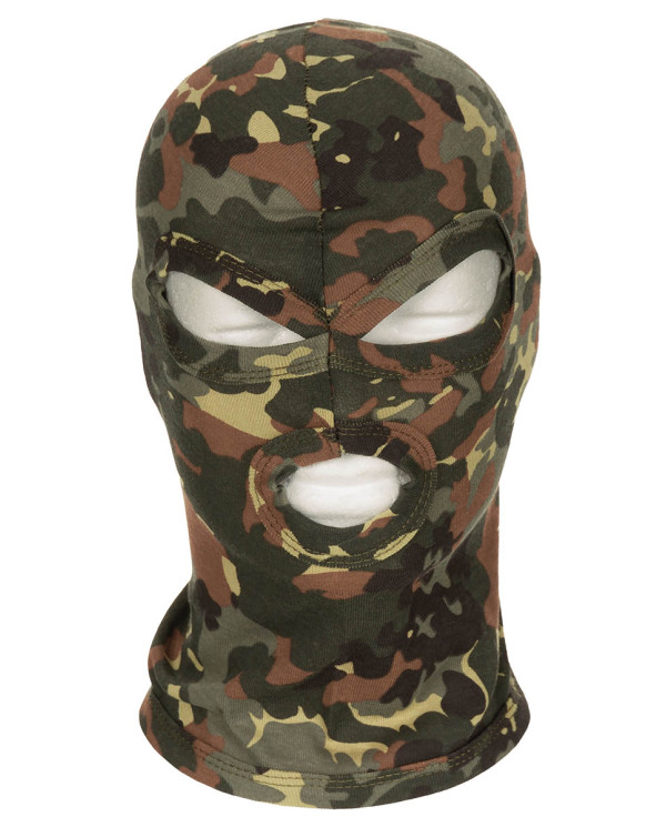 Balaclava, 3 hole, thin, flecktarn, 100 % Cotton
