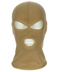 Balaclava, 3 hole, thin, coyote tan, 100 % Cotton