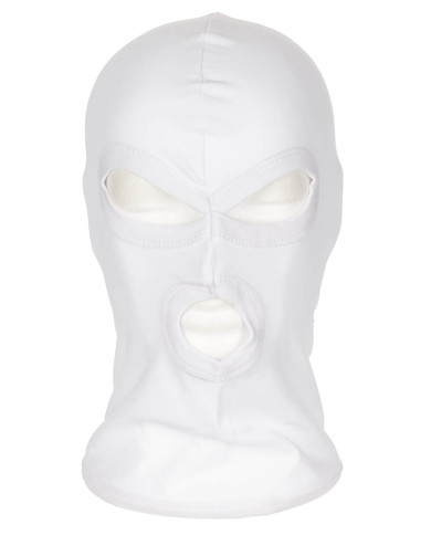 Balaclava, 3 hole, thin, white, 100 % Cotton