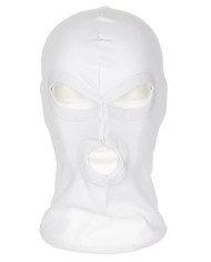 Balaclava, 3 hole, thin, white, 100 % Cotton