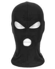 Balaclava, 3 hole, thin, black, 100 % Cotton