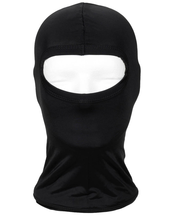 Balaclava, 1 hole, thin, black, 100 % Elastane