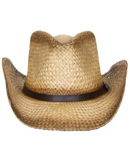 Straw Hat, with hat band,  brown