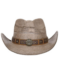 Straw Hat, "Colorado", with hat band, brown