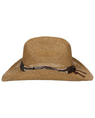 Straw Hat, "Georgia", with hat band, brown