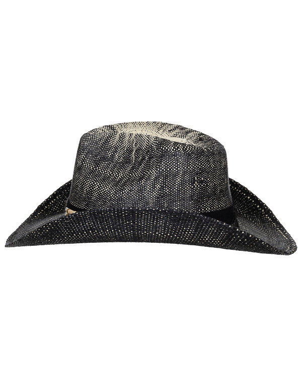 Straw Hat, "Texas" with hat band, black-brown