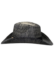 Straw Hat, "Texas" with hat band, black-brown