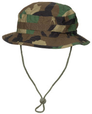 GB Bush Hat, chin strap, SF Boonie, Rip Stop, woodland