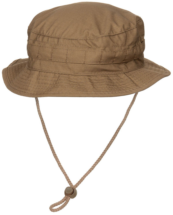 GB Bush Hat, chin strap, SF Boonie, Rip Stop, coyote tan