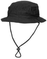 GB Bush Hat, chin strap, SF Boonie, Rip Stop, black