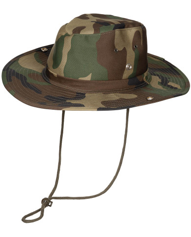 Bush Hat, woodland, chin strap, foldable brim