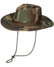 Bush Hat, woodland, chin strap, foldable brim