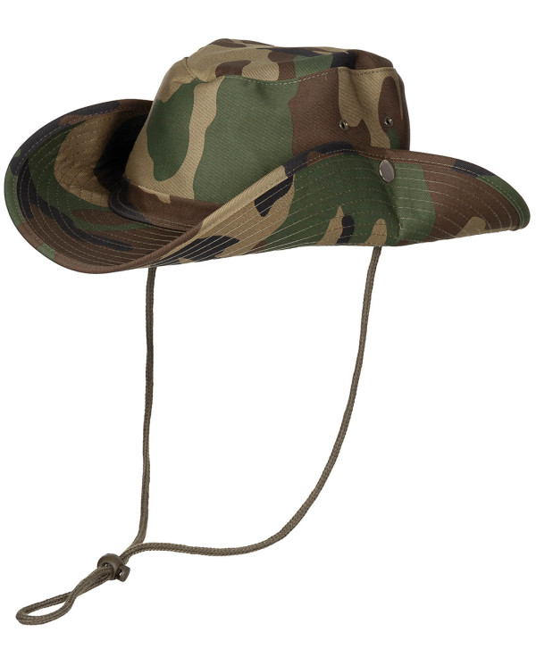 Bush Hat, woodland, chin strap, foldable brim