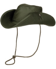 Bush Hat, OD green, chin strap, foldable brim
