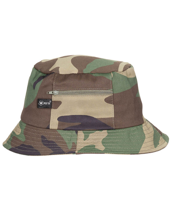 Fisher Hat,  small side pocket, woodland