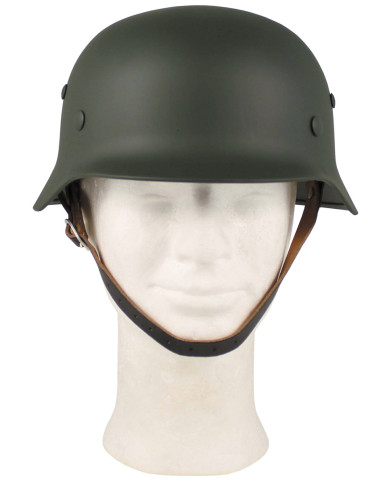 Steel Helmet, WW II, OD green, leather interior