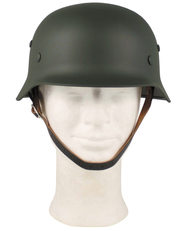 Steel Helmet, WW II, OD green, leather interior