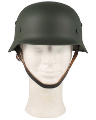 Steel Helmet, WW II, OD green, leather interior