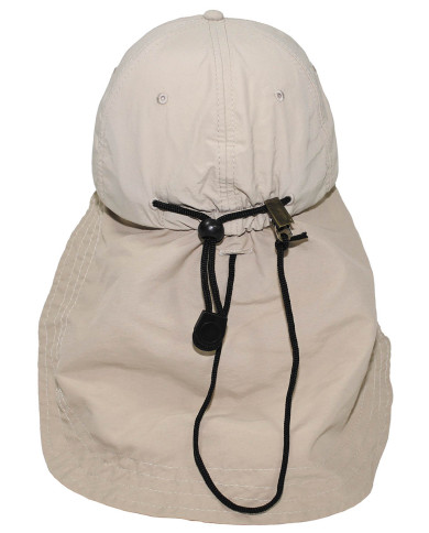 Cap, "Sahara", beige, large neck guard
