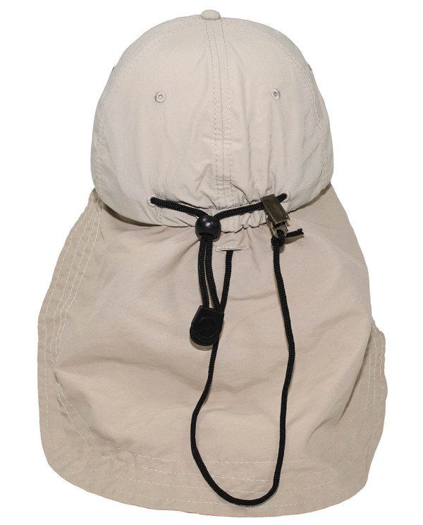 Cap, "Sahara", beige, large neck guard