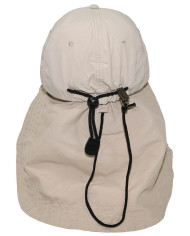 Cap, "Sahara", beige, large neck guard