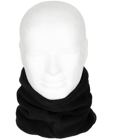 Neck Gaiter, Fleece, black, with head covering