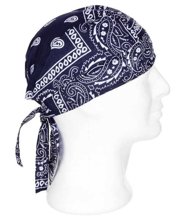 Headwrap, paisley-navy blue