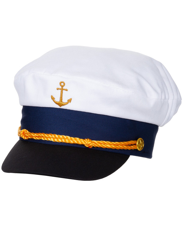 Navy Peaked Cap, anchor gold embroidered
