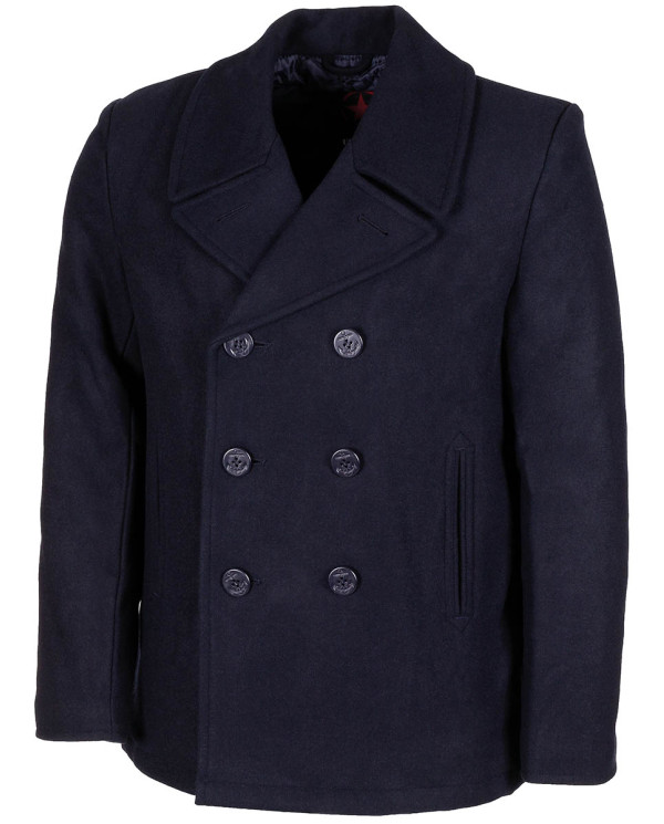 US Pea Coat, blue, with blue buttons