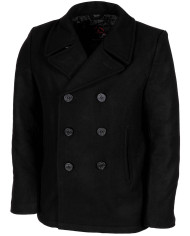US Pea Coat, black, with black buttons