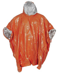 Emergency Poncho, orange, one side aluminium-coated