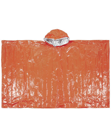 Emergency Poncho, orange, one side aluminium-coated