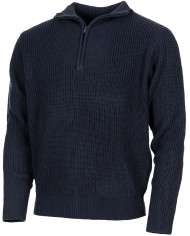 Pullover, "Troyer", navy blue, with zip