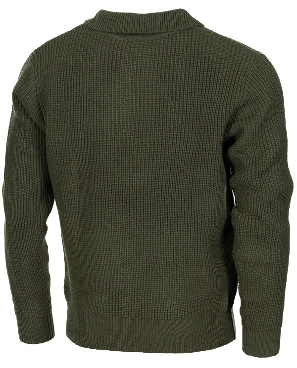Pullover, "Troyer", OD green, with zip