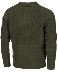 Pullover, "Troyer", OD green, with zip