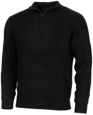Pullover, "Troyer", black, with zip
