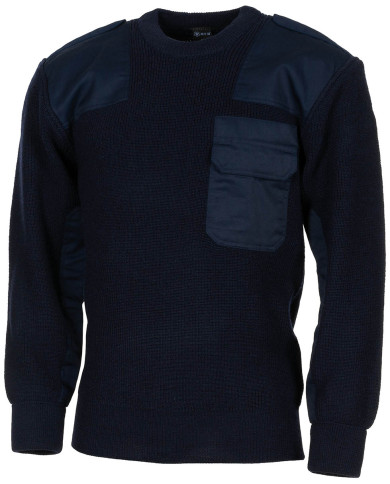 BW Pullover, with chest pocket,  blue