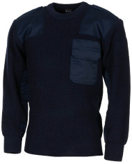 BW Pullover, with chest pocket,  blue