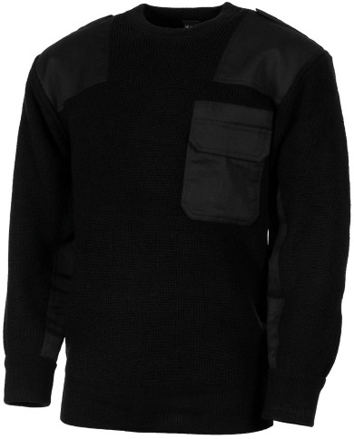 BW Pullover, with chest pocket,  black