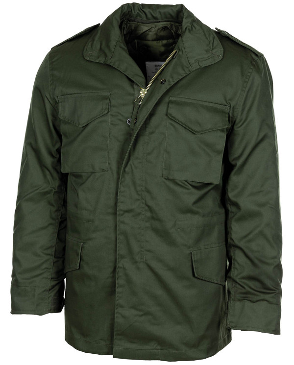 US Field Jacket M65, OD green, with detach. quilted lining