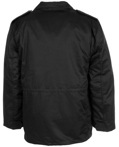 US Field Jacket M65, black, with detach. quilted lining