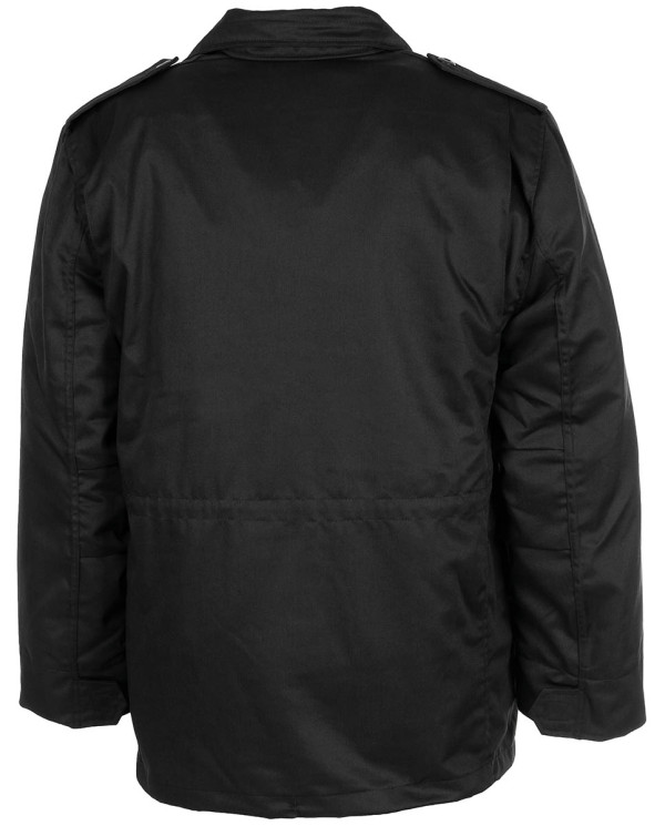 US Field Jacket M65, black, with detach. quilted lining