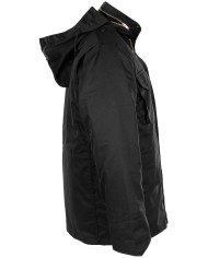 US Field Jacket M65, black, with detach. quilted lining